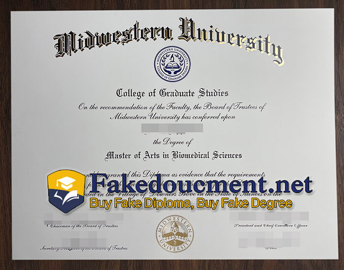 purchase realistic Midwestern University diploma