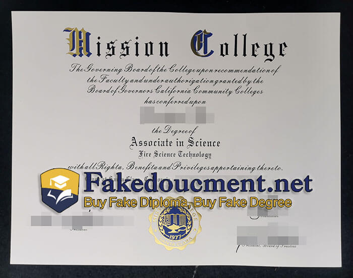 purchase realistic Mission College diploma