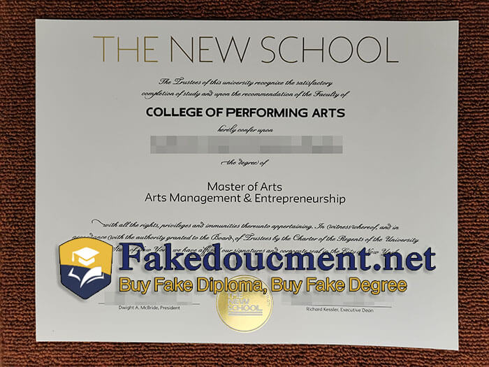 purchase realistic New School diploma