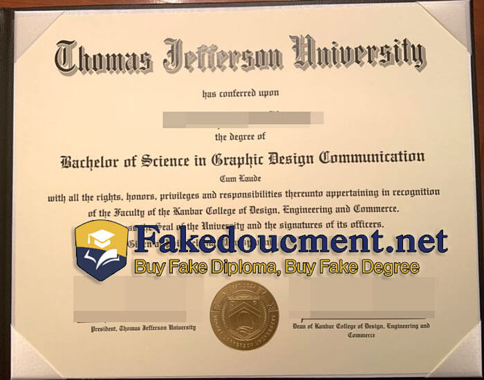 purchase realistci Thomas Jefferson University diploma