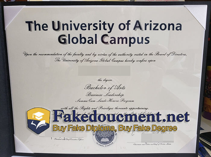 purchase a realistic University of Arizona Global Campus diploma