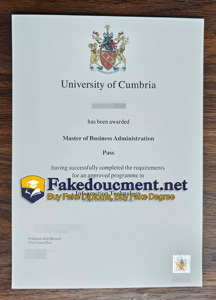 purchase realistic University of Cumbria diploma