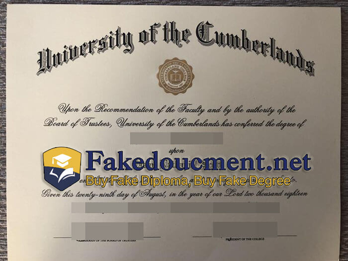 purchase realistic University of the Cumberlands diploma