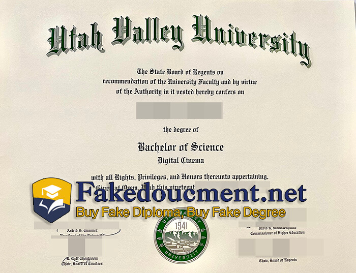 purchase realistic Utah Valley University diploma