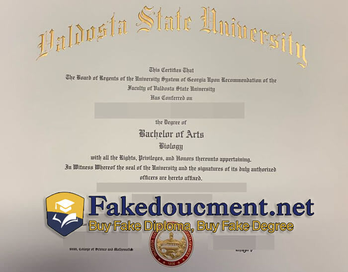 purchase realistic Valdosta State University diploma