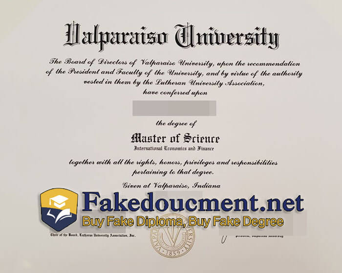 purchase realistic Valparaiso University diploma