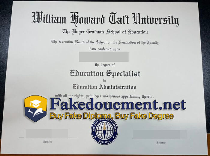 purchase realistic William Howard Taft University diploma