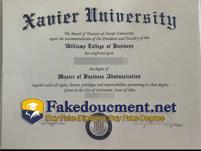 purchase realistic Xavier University diploma