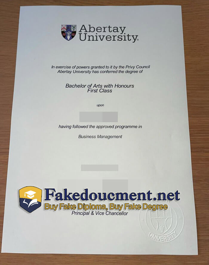 purchase realistic Abertay University diploma