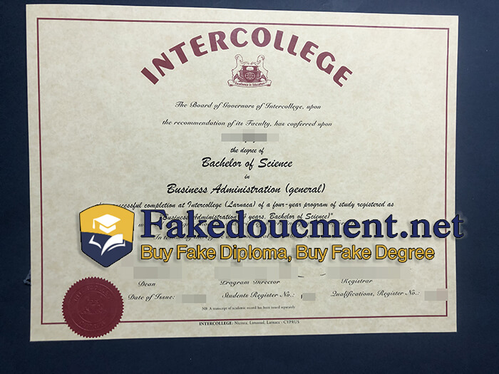 purchase realistic Cyprus Intercollege diploma