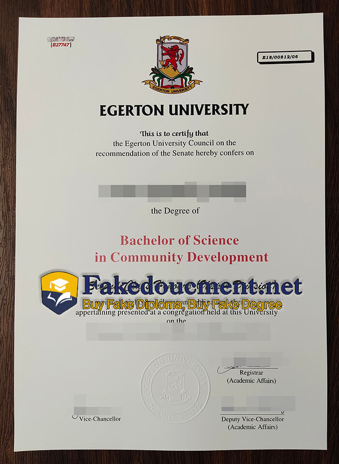 purchase realistic Egerton University diploma