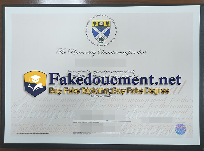 purchase realistic Glasgow Caledonian University diploma