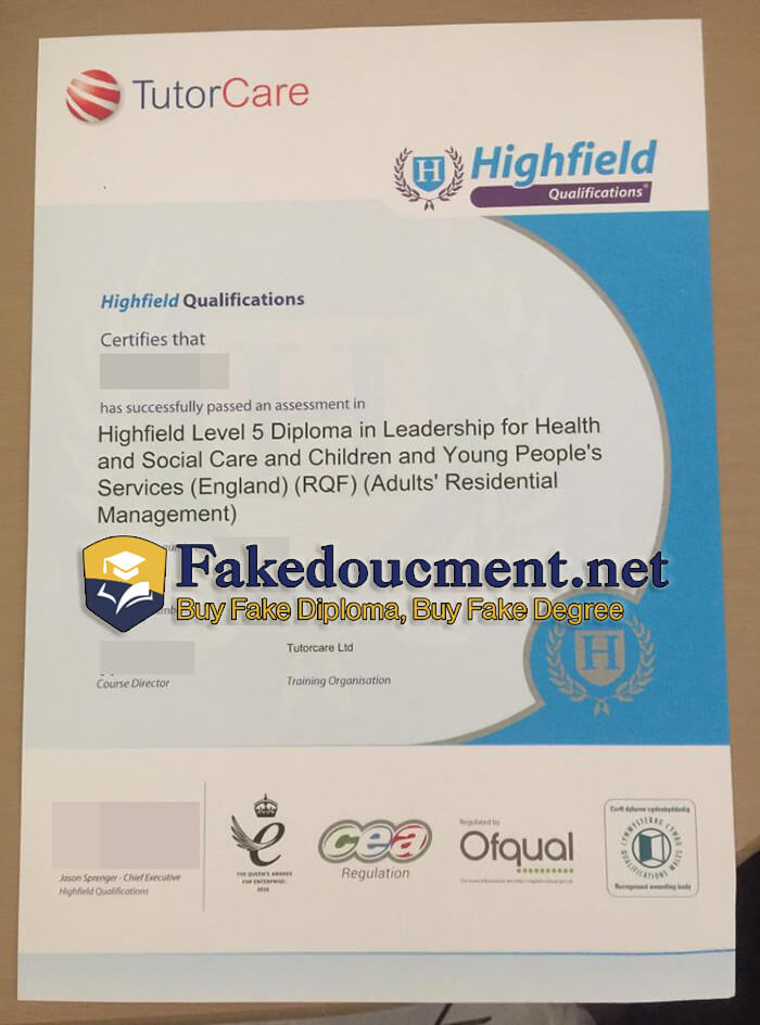 purchase realistic Highfield Qualifications diploma