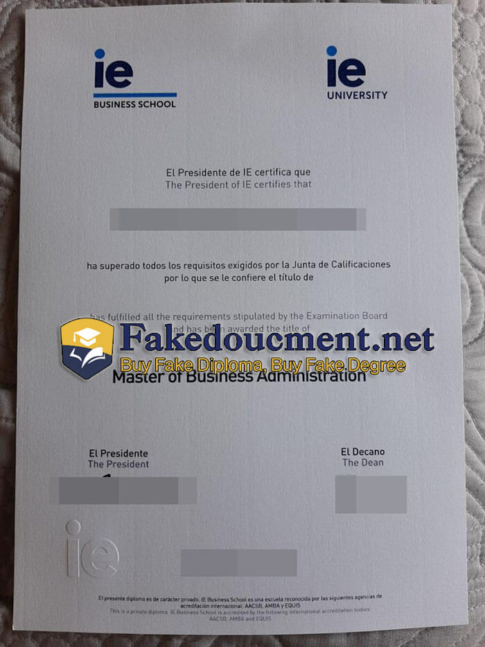 purchase realistic IE University diploma