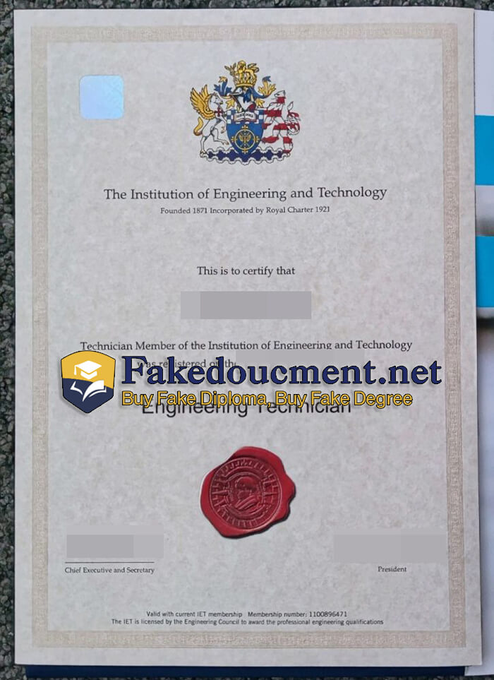 purchase a realistic Institution of Engineering and Technology certificate