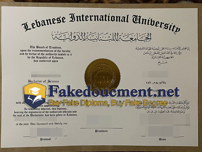 purchase realistic Lebanese International University diploma