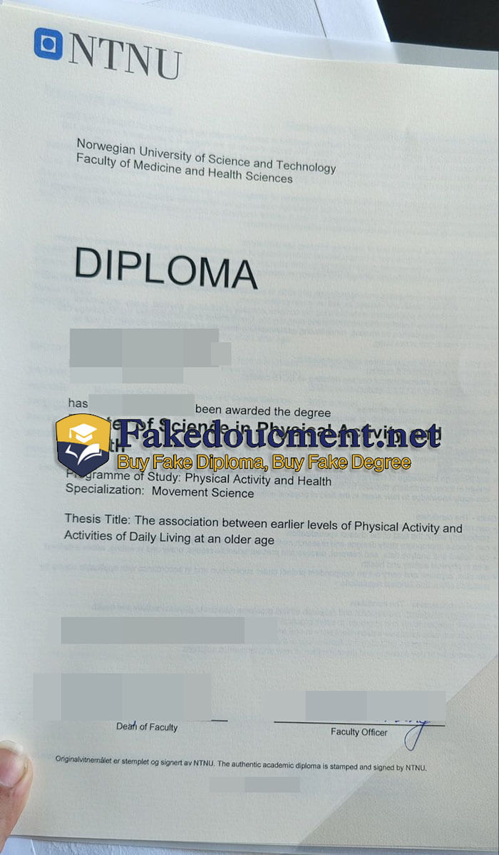 purchase realistic Norwegian University of Science and Technology diploma