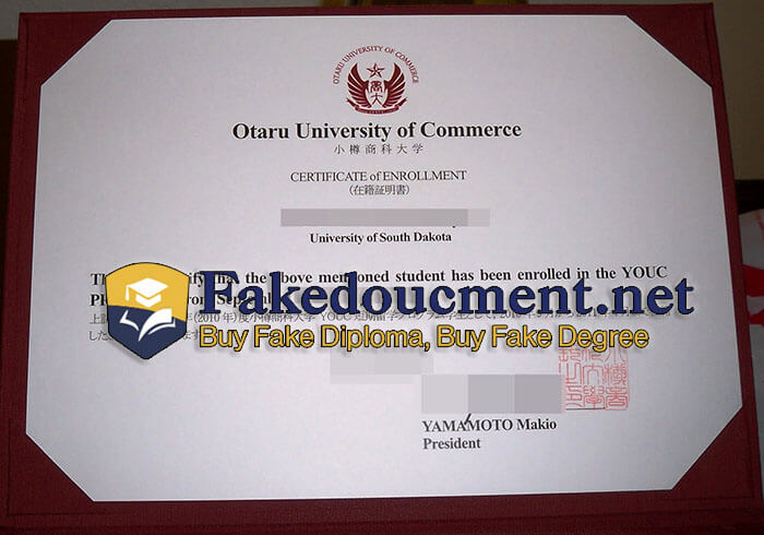 purchase realistic Otaru University of Commerce certificate