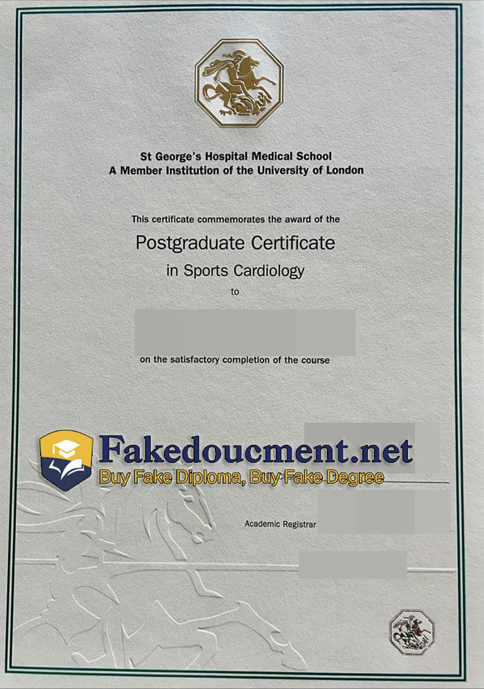 purchase realistic St George's Hospital Medical School certificate