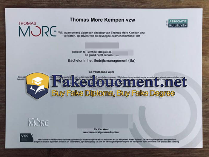 purchase realistic Thomas More Hogeschool diploma