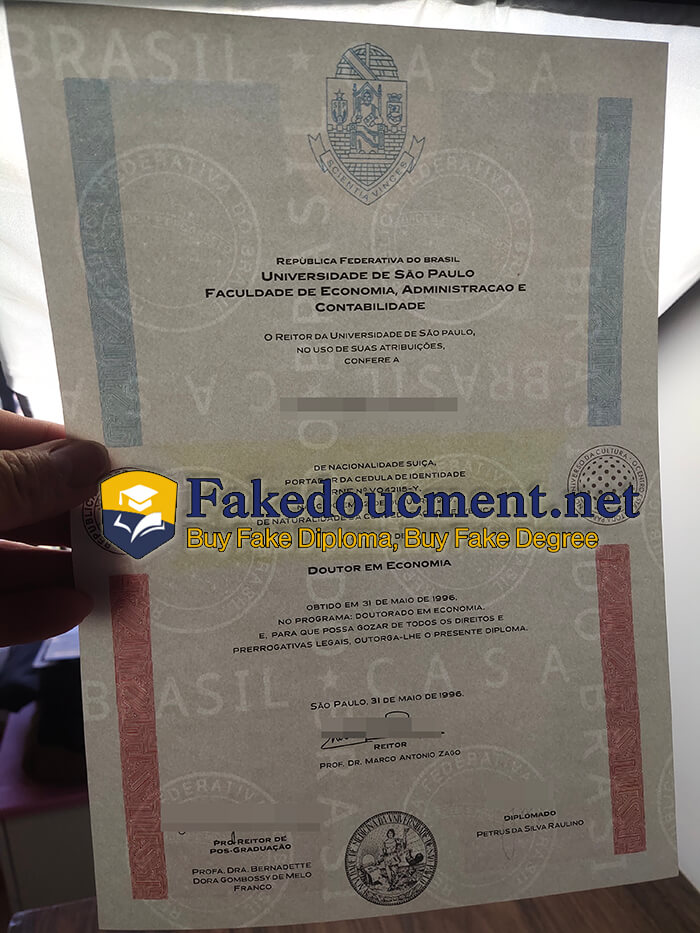 purchase realistic Universidade de São Paulo diploma