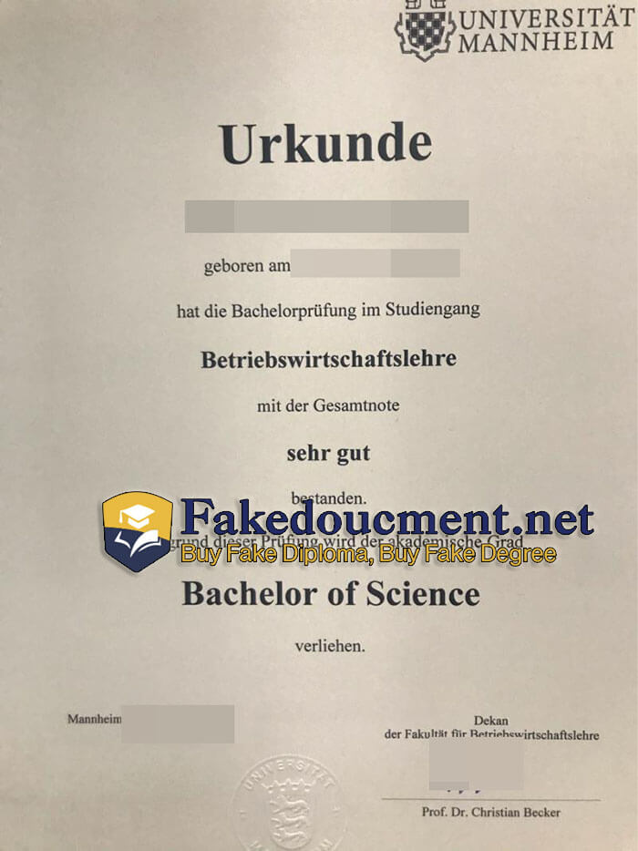 purchase realistic Universitat Mannheim diploma