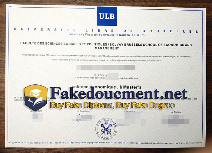 purchase realistic Université Libre de Bruxelles diploma