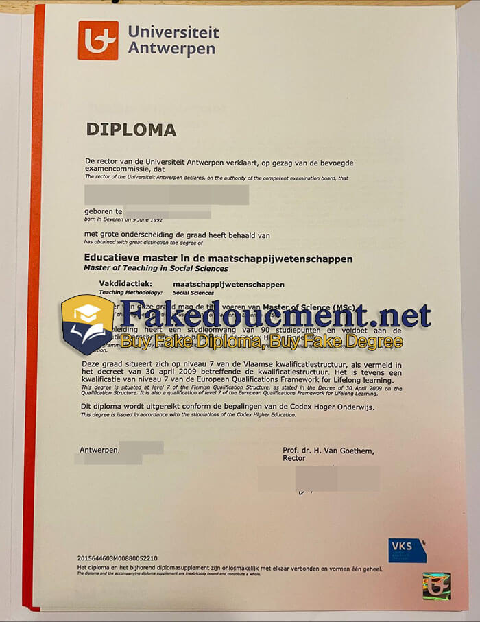 purchase realistic Universiteit Antwerpen diploma