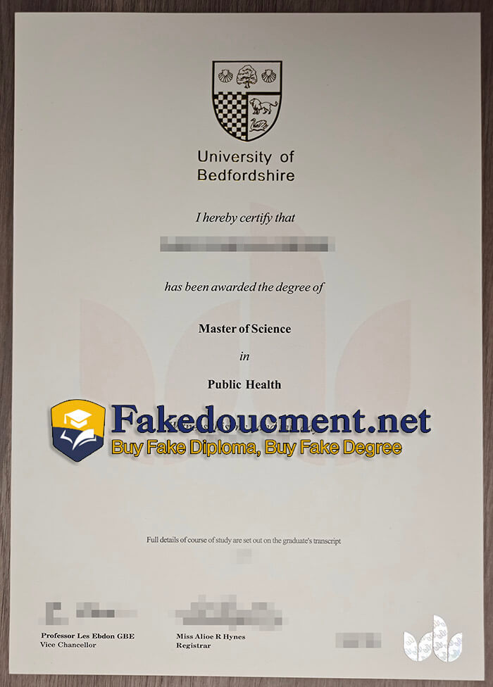 purchase realistic University of Bedfordshire diploma