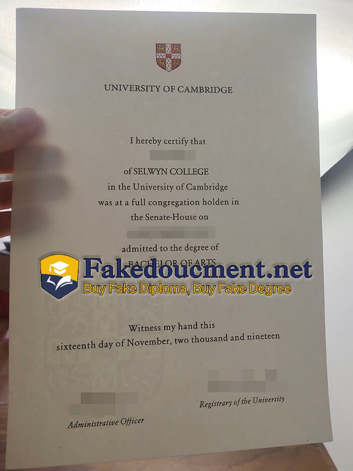 purchase realistic University of Cambridge diploma