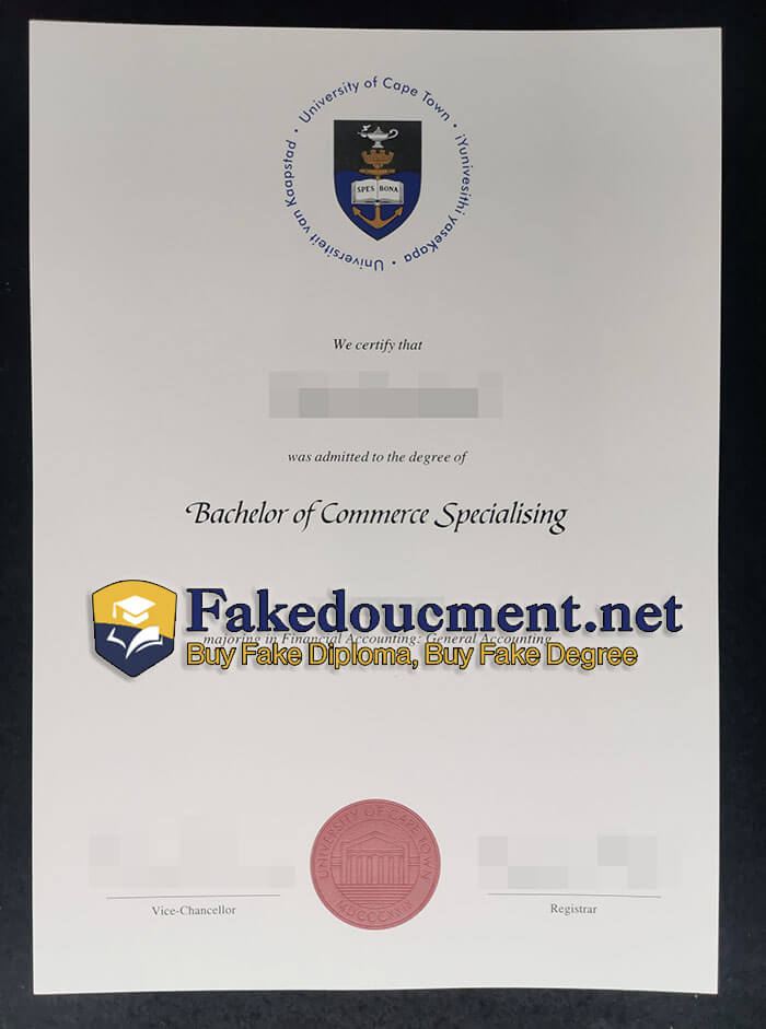 purchase realistic University of Cape Town diploma