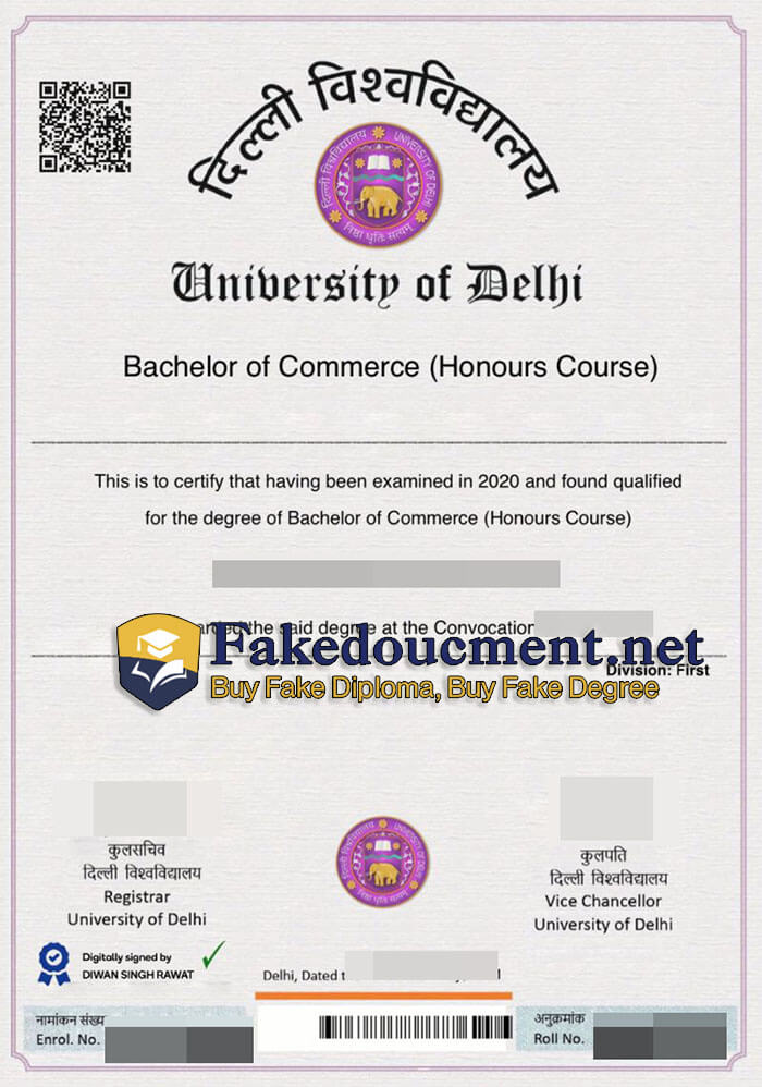 purchase realistic University of Delhi diploma