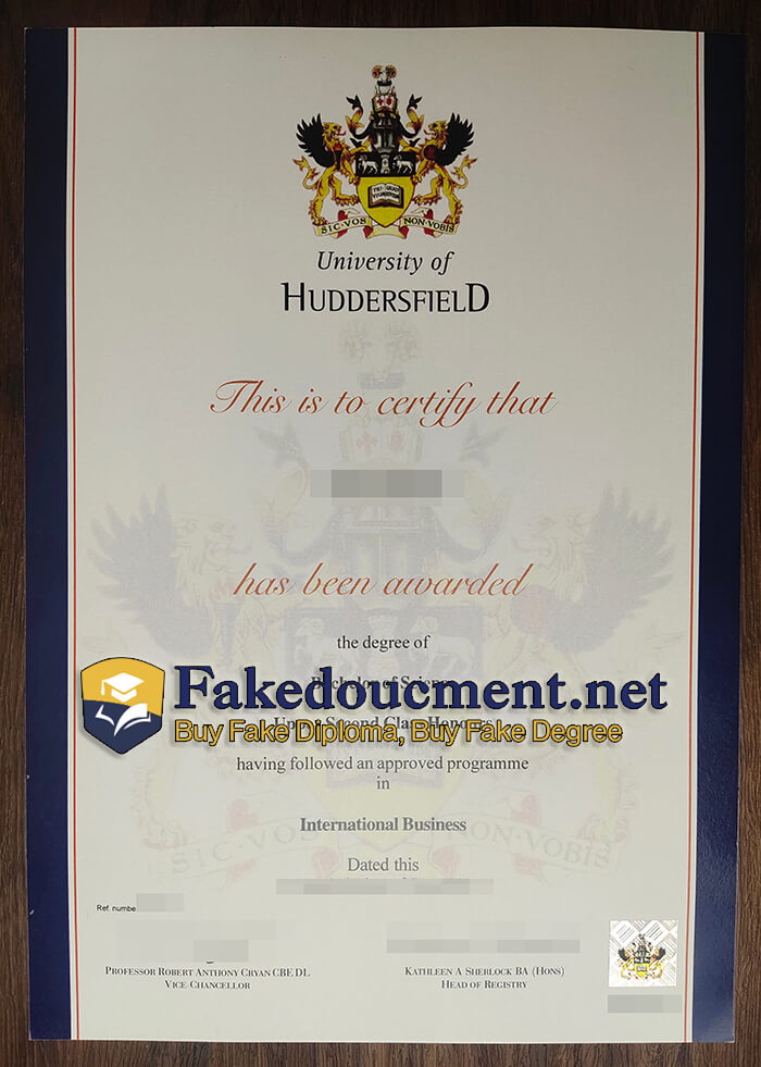 purchase realistic University of Huddersfield diploma