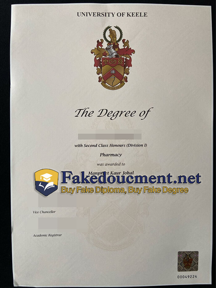 purchase realistic University of Keele diploma