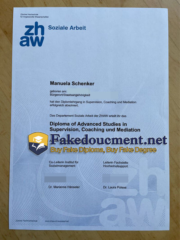 purchase realistic Zürcher Hochschule für Angewandte Wissenschaften diploma