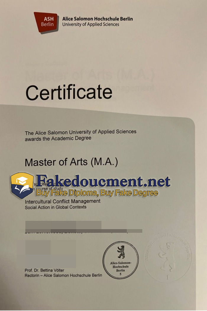 purchase realistic Alice Salomon University of Applied Sciences Berlin diploma