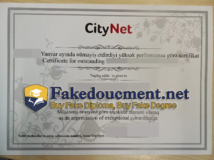 purchase realistic City Net certificate