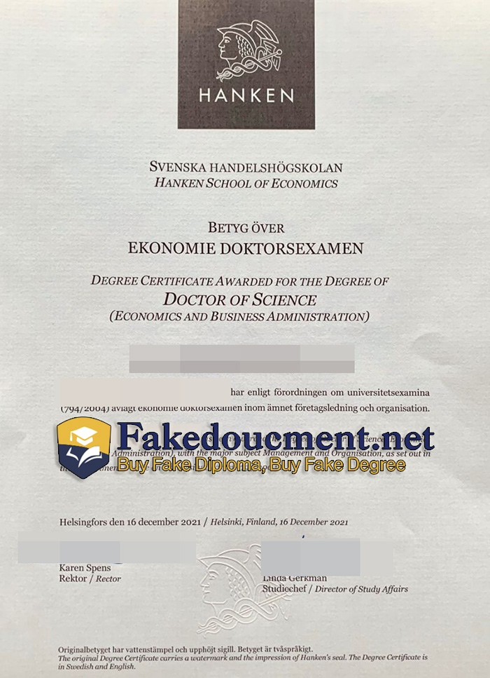 purchase realistic Hanken School of Economics diploma