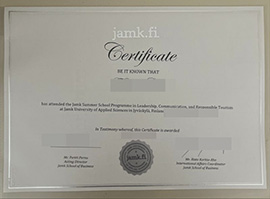 purchase realistic Jamk School of Business certificate