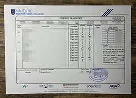 purchase realistic Majestic International College Transcript