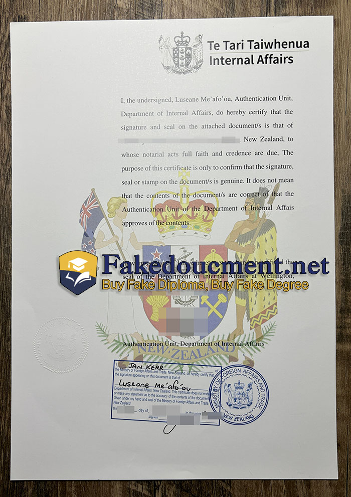 purchase realistic New Zealand Internal Affairs certificate