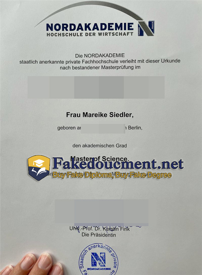 purchase realistic Nordakademie Hochschule der Wirtschaft diploma