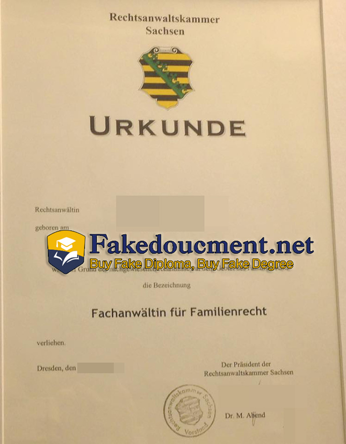 purchase realistic Rechtsanwaltskammer Sachsen certificate