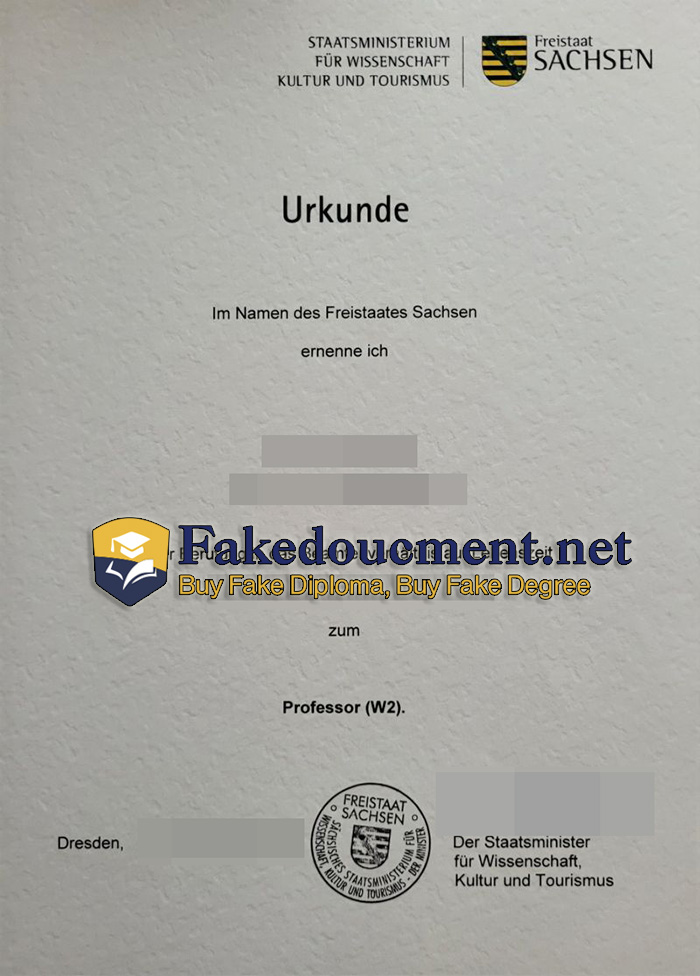 purchase realistic Staatsministerium Für Wissenschaft Kultur und Tourismus certificate