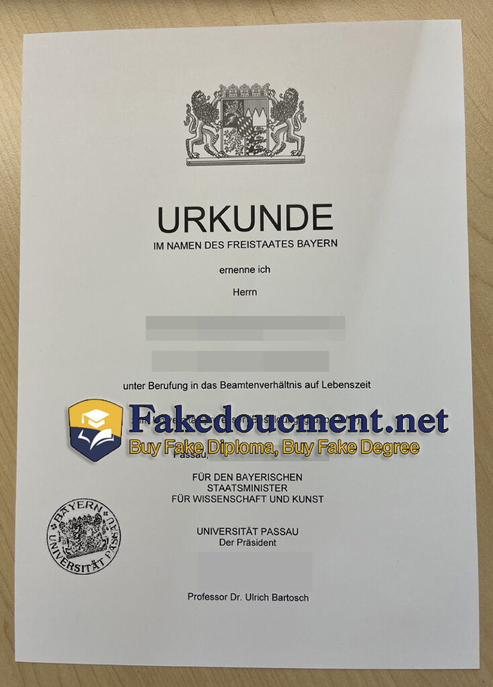 purchase realistic Universitat Passau Der Prasident certificate