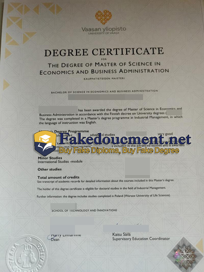 purchase realistic University of Vaasa diploma