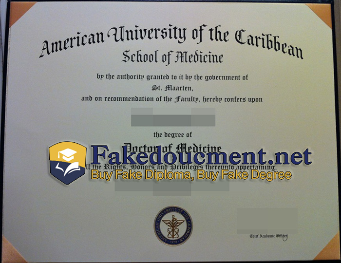 purchase realistic American University of the Caribbean diploma