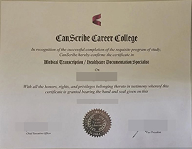 purchase realistic Canscribe Career College certificate