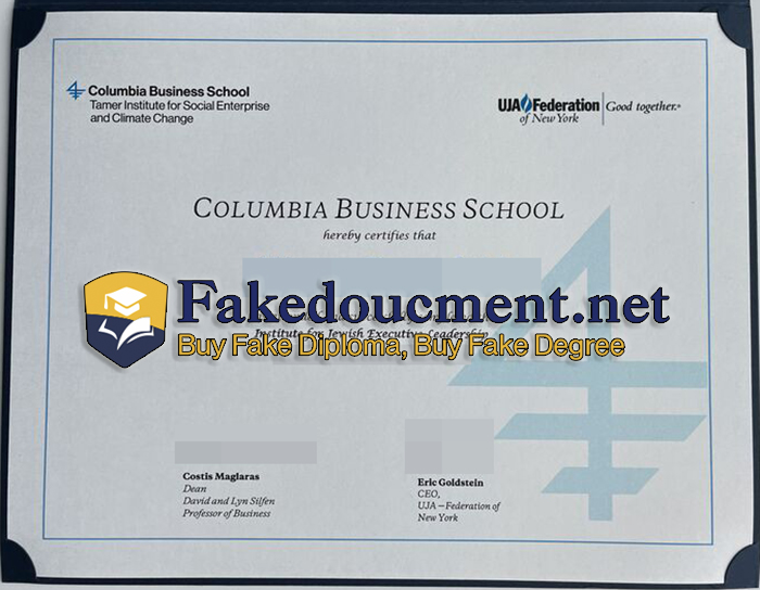 purchase realistic Columbia Business School certificate