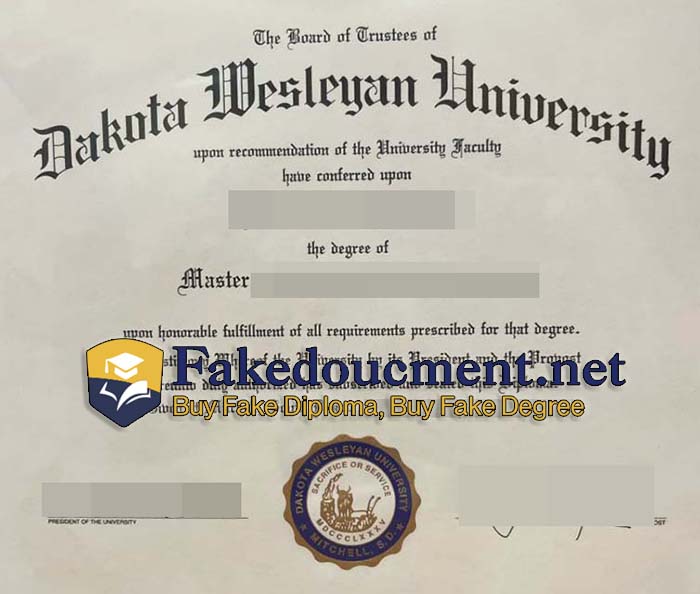 purchase realistic Dakota Wesleyan University diploma